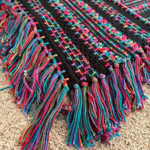 Hand Knit Rainbow Stripe Poncho
One size fits all! - Picture 11 of 12